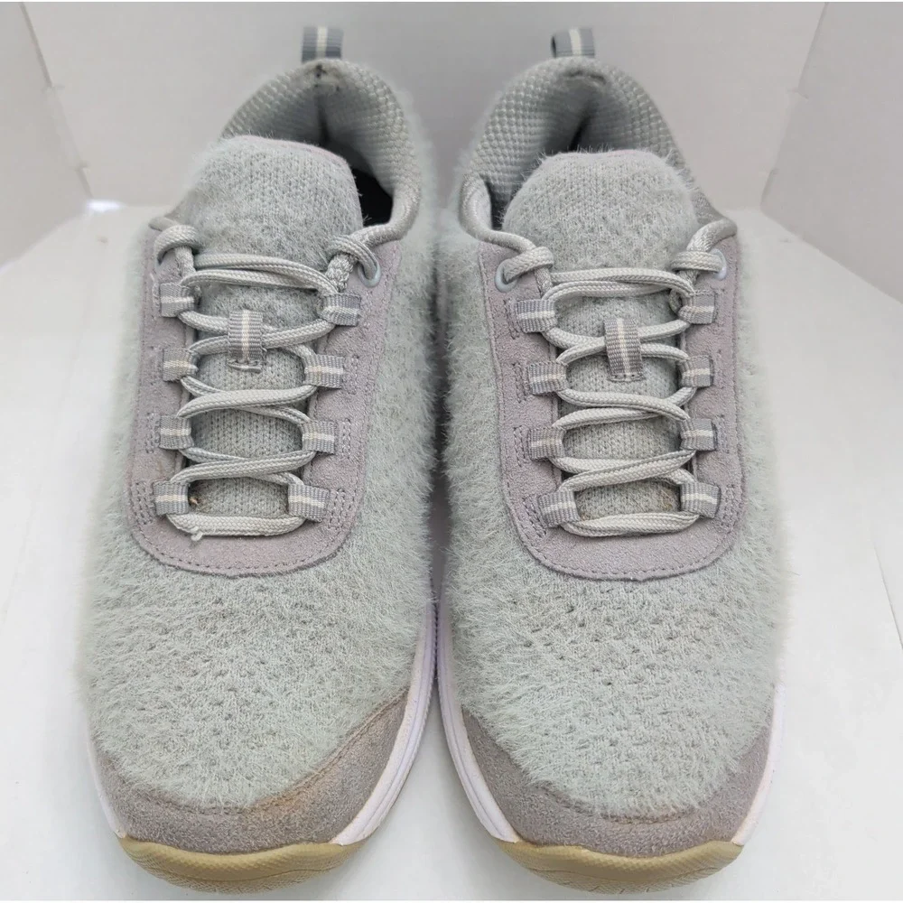 Orthofeet Women Size 6.5 989 Gray Wool Lace Up Sneakers Shoes Comfort